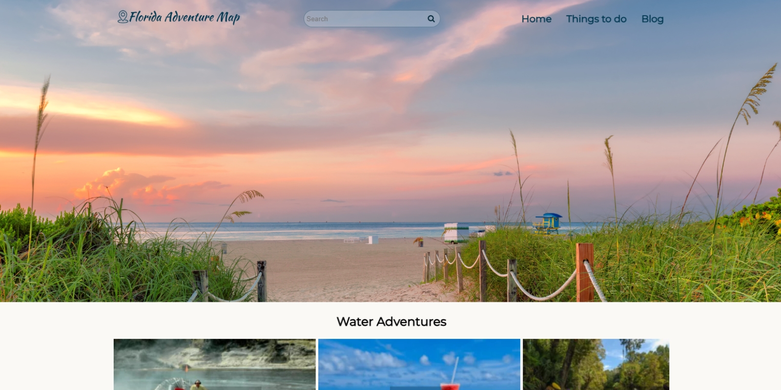 Florida Adventure Map before the redesign