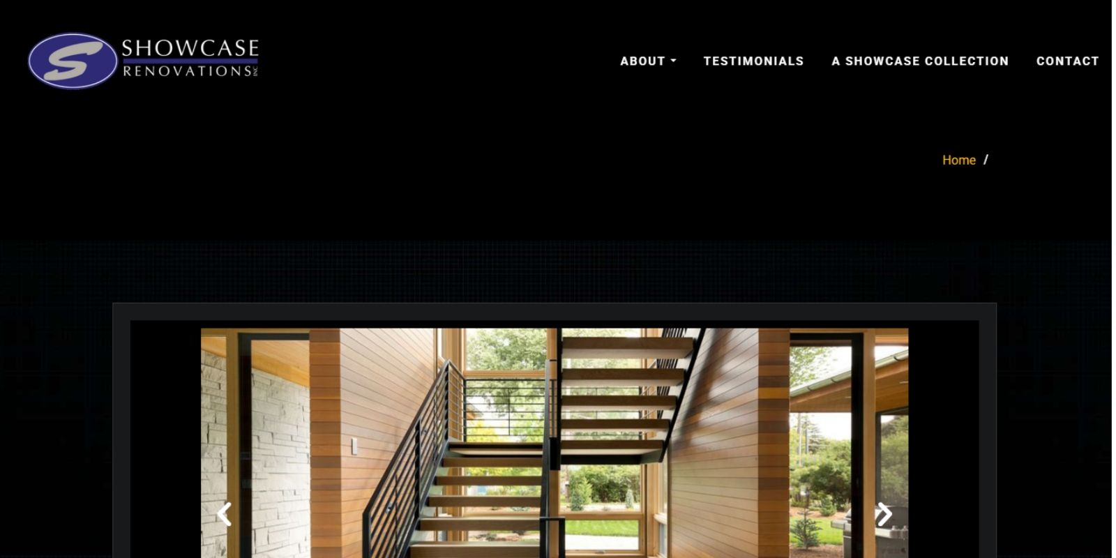Showcase Renovations website before the redesign